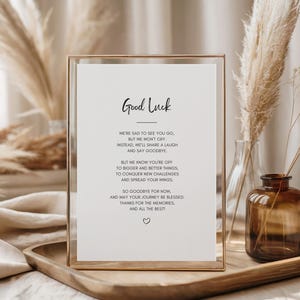 Coworker Leaving Gift, Good Luck Poem Congrats On New Job (Digital Download)