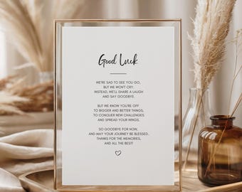 Coworker Abschlussgeschenk, Good Luck Poem Congrats On New Job (Digitaler Download)
