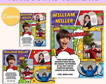 Superhero Yearbook Ad Template: Elementary School Page (Digital Download)