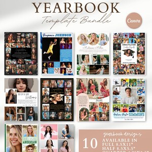Senioren-Jahresbuchvorlage Canva Bundle Senioren-Jahrbuchvorlage Ganze Seite Senioren-Jahresbuchvorlage Halbe Seite Jahrbuch-Quarterseite