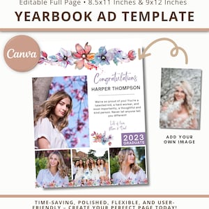 Senior Yearbook Ad Full Page For Girl Full Page Senior Yearbook Ad Template Canva Graduation Yearbook Ad Yearbook Dedication Template