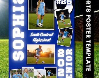 Senior Night Soccer Poster Template: Customizable Canva Banner (Digital Download)