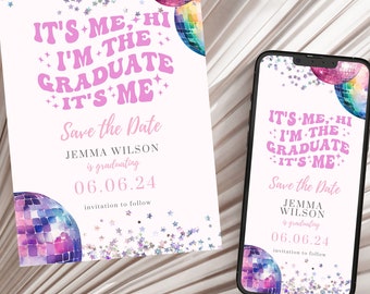 Graduation Era Save The Date Graduation Template Digital Save The Date For Graduation My Graduation Era Save The Date Evite Canva Template