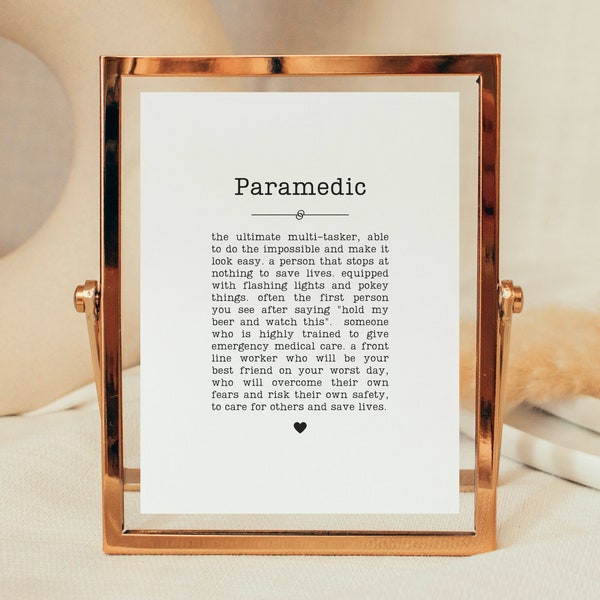 Paramedic Gift Paramedic Printable Paramedic Gift For Male Paramedic Graduation Gift Gifts For An Emt Instant Download Ambulance Paramedic