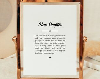 New Chapter Printable, Farewell Gift For Coworker, New Chapter Sign, Goodbye Gift For Coworker, New Chapter Gift, New Beginnings Gift