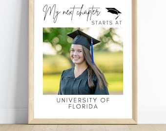 Next Chapter Graduation Sign Template Graduation Sign With Photo Graduation Sign Canva Templates Graduation Sign Digital Downloads