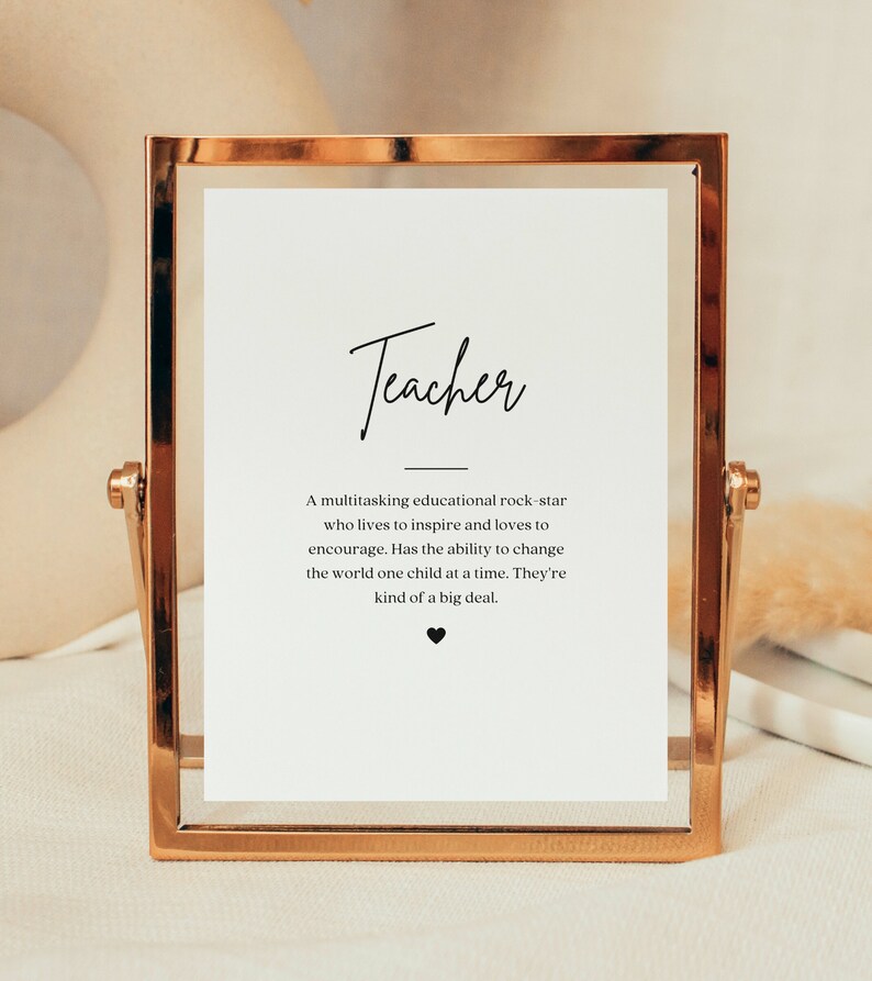 Teacher Definition, Gift for Teacher, Teacher Appreciation, Teachers Day Gifts, Teacher Wall Art, Teacher Thank You, Preschool Teacher