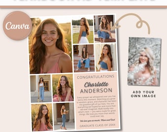Canva Senior Yearbook Ad Template: Full Page, Customizable (Digital Download)
