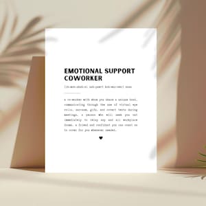Emotional Support Coworker Gift, Work Bestie Print Instant Download, Work Bestie Sign, Work Bestie Definition, Farewell Gift For Work Bestie