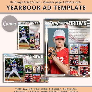 Yearbook Ad Template Sports, Yearbook Ad Baseball, Yearbook Templates Senior, Yearbook Half Page Quarter Page, Yearbook Template Full Page