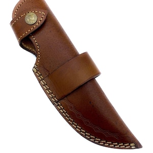 9&quot; long custom handmade leather sheath fits up to 5&quot;--5.5&quot; cutting blade.use as a vertical and horizontal