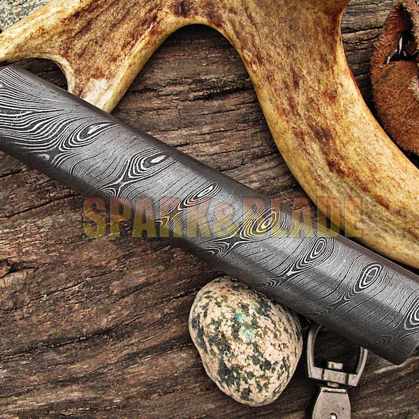 Stainless Steel Damascus Round Bar Etsy