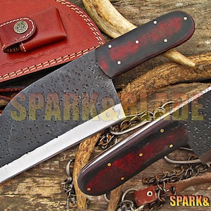 Chef Knife, Chef Knife Cleaver, Chef Knife Chopper, Handmade Chef Knife Cleaver Chopper, Mother&#39;s Day Gift, Father&#39;s Day Gift, Gift for Him
