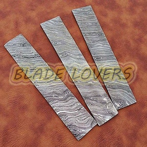 Set aus 3 Damast-Knüppeln mit einer Länge von 2,5 cm (10 Zoll) und einer Breite von 5,1 cm für die Messerherstellung