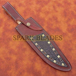 15&quot; long custom handmade leather sheath fits up to 8&quot;__9&quot; cutting blade.use as a vertical