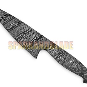 10&quot; long custom hand made Damascus steel chef knife blank blade kitchen knife blank blade..YCB6