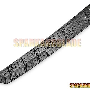7.5&quot; long custom hand made Damascus steel blank blade tanto hunting knife blank blade..YB10W
