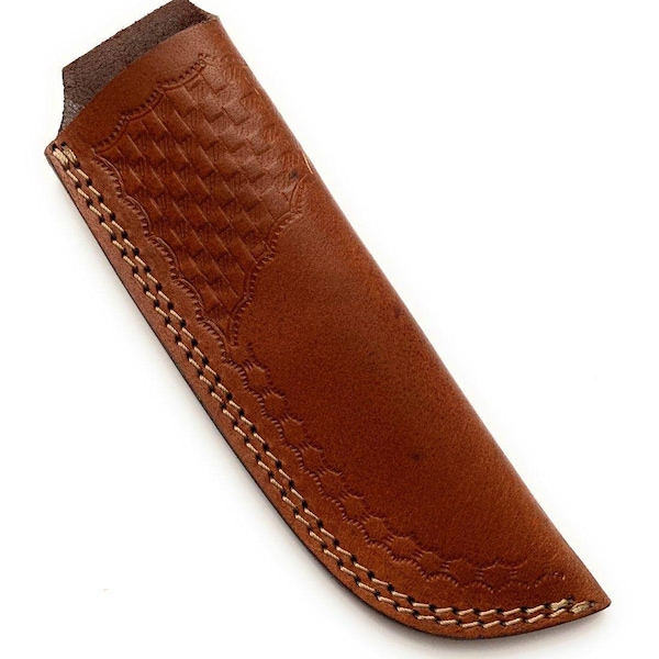 9" long custom handmade leather sheath for fixed blade knife. 1.75" wide top OPENING