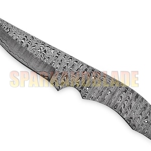 9.5&quot; long custom handmade Damascus steel blank blade hunting knife blank blade. Y104L