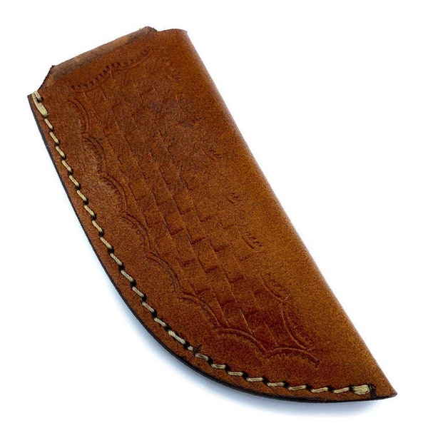 5.5" long custom handmade leather sheath fits up to 6"__7" fixed blade knife.use as a vertical.USA2.