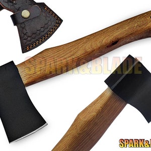 Throwing Axe Camping Hatchet - 1055 Carbon Steel Hickory Handle, Great For Axe Throwing, Camping, Survival, Outdoors and Chopping