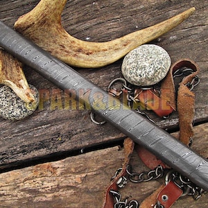 5 &quot;lange benutzerdefinierte handgemachte Damast-Stahl Rundstange mit 25,5 mm (ca.) Durchmesser