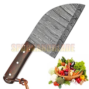Serbian chef knife full tang handmade damascus steel cleaver chopper chef knife kitchen knife