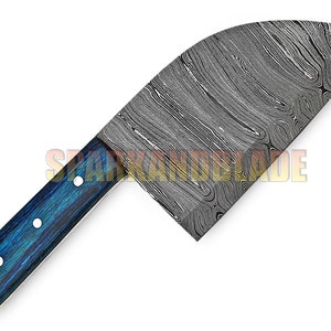 11&quot; long handmade Damascus steel full tang cleaver chopper Serbian knife. Handmade Damascus Cleaver chopper chef knife