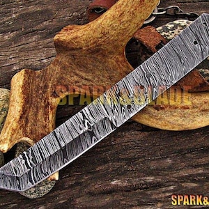 7.5&quot; long custom hand made Damascus steel blank blade tanto hunting knife blank blade..YB10.