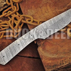 9&quot; long custom handmade Damascus steel blank blade hunting knife blank blade..PT106