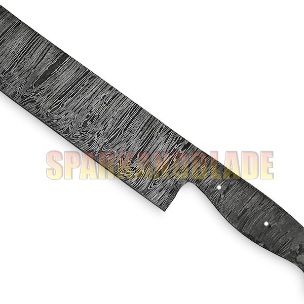 11.5" long custom hand made Damascus steel chef knife blank blade kitchen knife blank blade..YCB11