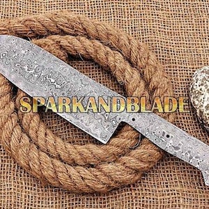 12&quot; long custom hand made Damascus steel chef knife blank blade kitchen knife blank blade..USA 114.