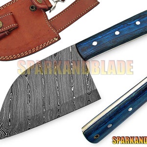 Serbian knife handmade Damascus steel full tang cleaver chopper Serbian knife. Handmade Damascus Cleaver chopper chef knife