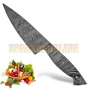 10&quot; long custom hand made Damascus steel chef knife blank blade kitchen knife blank blade..YCB6
