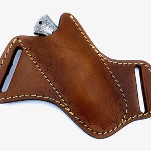 Gaine en cuir faite à la main de 5 "de long pour couteau pliant couteau de poche s'adapte jusqu'à 4" __5.5 " couteau de poche pliant fermé.USA4.