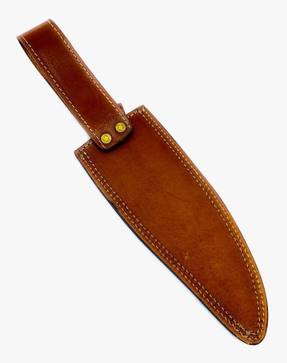 Guaina Orizzontale In Pelle Incisa A Mano Per Coltello A Lama Fissa &ndash; SHARD &ndash; Fatto In USA