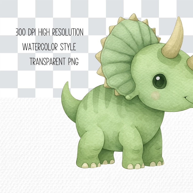 Watercolor Dinosaur Clipart Bundle for Nursery Decor, Its a Baby Boy Shower Birthday Party Stickers, Wall Art, Dino Egg Trex Transparent PNG