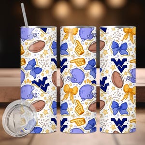 WV Football and Bows _ 20oz Tumbler