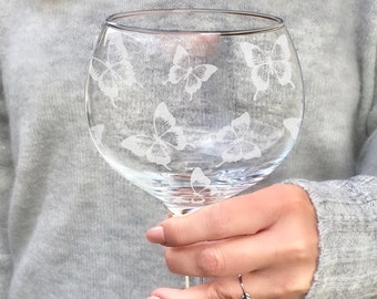 Butterfly Gin Glass - Handmade