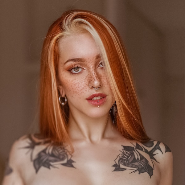 Erotic Collection of 40 Artistic Images - Intimate Photoshoot Featuring Tattoo Model, Only for Adults (18+)