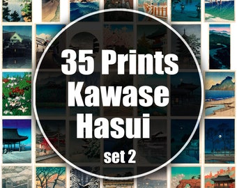 Kawase Hasui Japanese Art: Vintage Ukiyo-e Wall Print - Digital Download (Set 2)