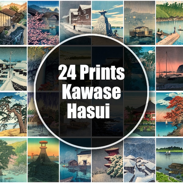Art japonais Kawase Hasui : impression murale ukiyo-e vintage - téléchargement numérique (lot 1)