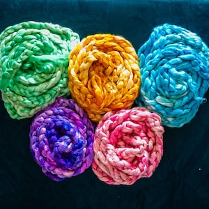 Hand Dyed 100% Grade A Mulberry Silk Combed Top