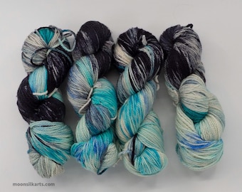 Spring Storm Hand-Dyed DK Yarn: 50/50 Merino Silk Luxury Fiber