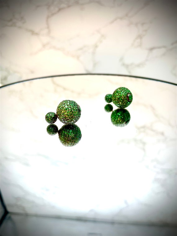 Vintage Vivid Green Pave Tsavorite “Tribal”-Style 