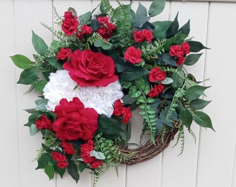 Winter wreath Valentine's wreath Romantic wreath Rose wreath Valentine's decor Front door wreath Wreaths Mother's day gifts Gift ideas Roses