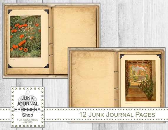 Botanical Junk Journal Kit, Botanical Journal, Note, Ephemera, My Porch  Prints, Scrapbook, Printable Paper, Vintage Garden, Digital Download 