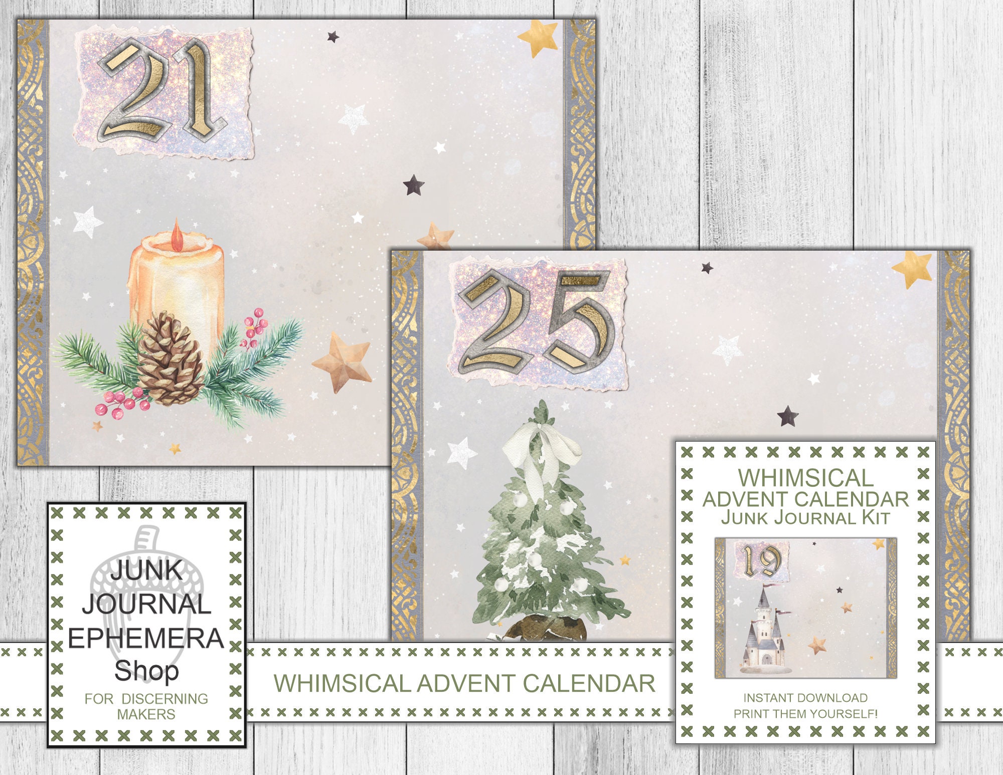 whimsical-advent-calendar-junk-journal-kit-christmas-holiday-gift-kit