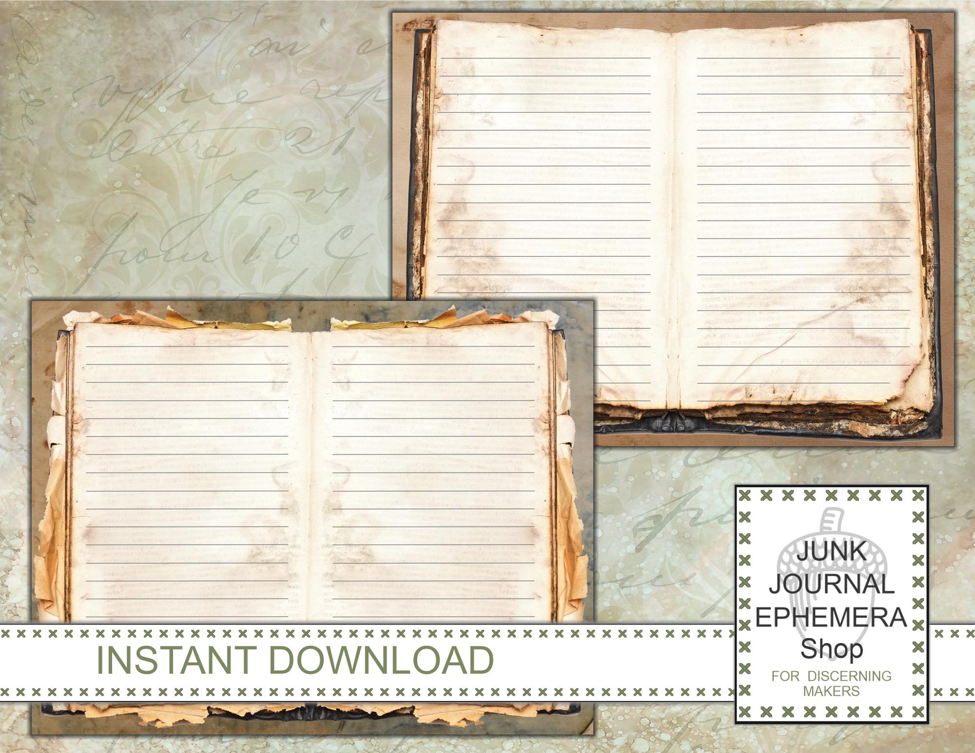Scrap File With Ruled Pages Blank Lined Vintage Journal Scrap Paper Pages - Etsy