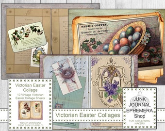 Victorian Easter Collage Pages, Easter, Vintage Easter, Easter Sunday, Easter Gift